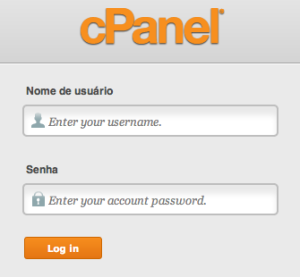 Tela de login do cPanel.