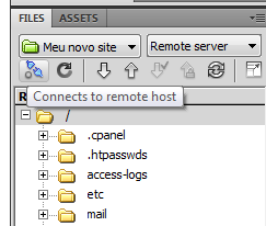 Botão de conexão remota com o servidor